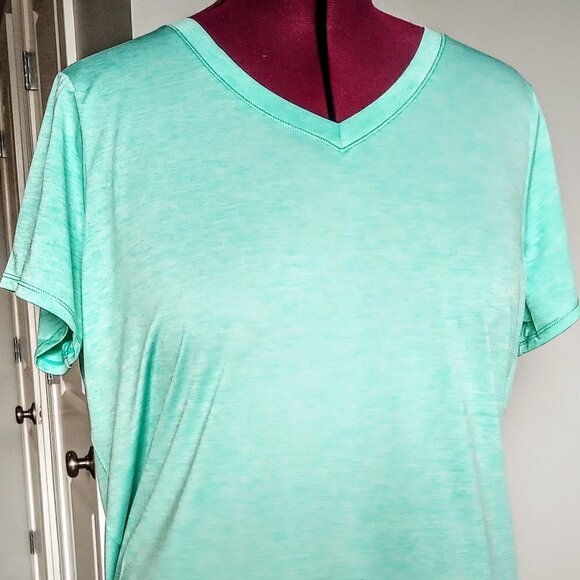 Xersion Performance Wear Heather Mint Green SS Top - Picture 1 of 5